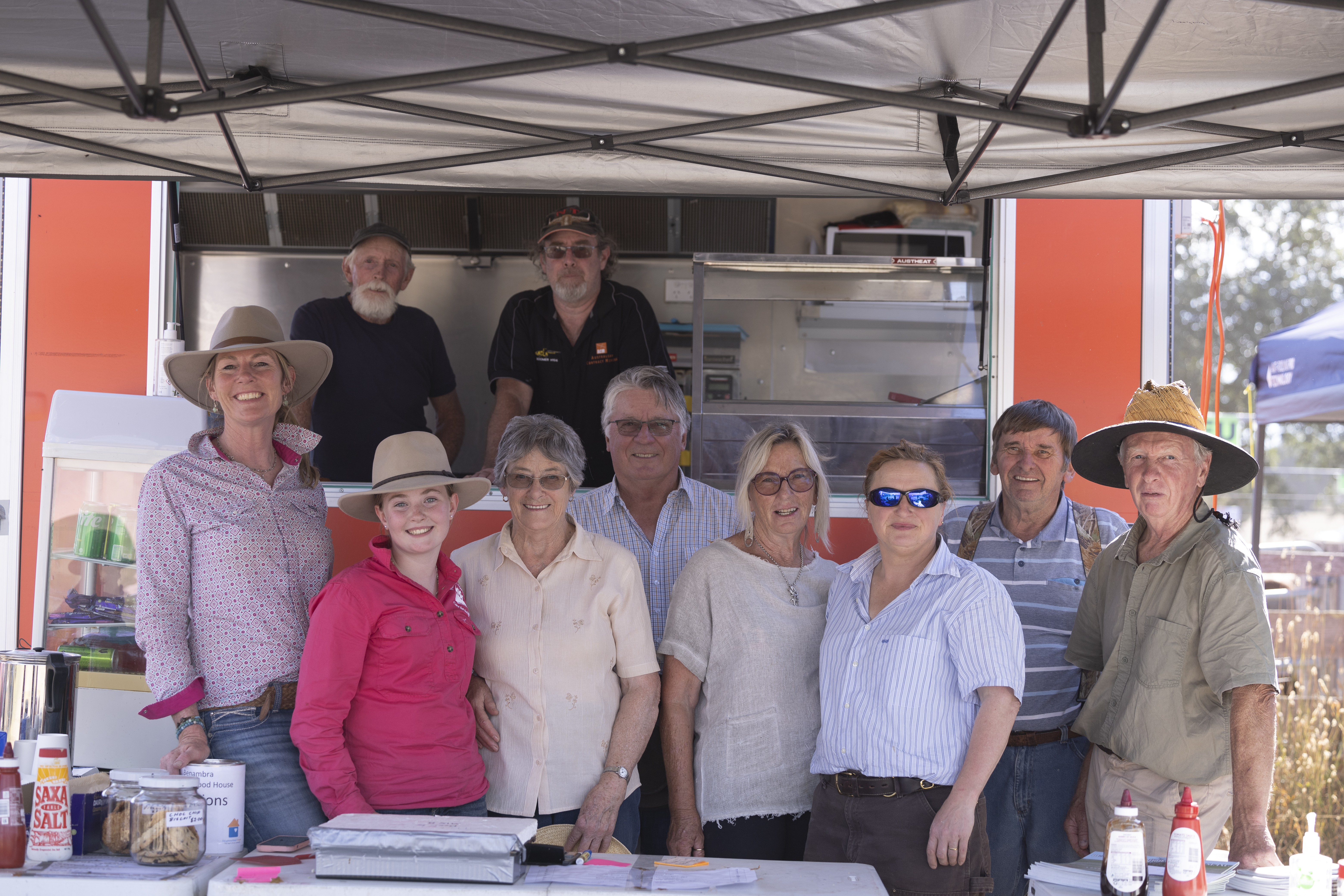 volunteers stood outside the Neighbourhood House catering van